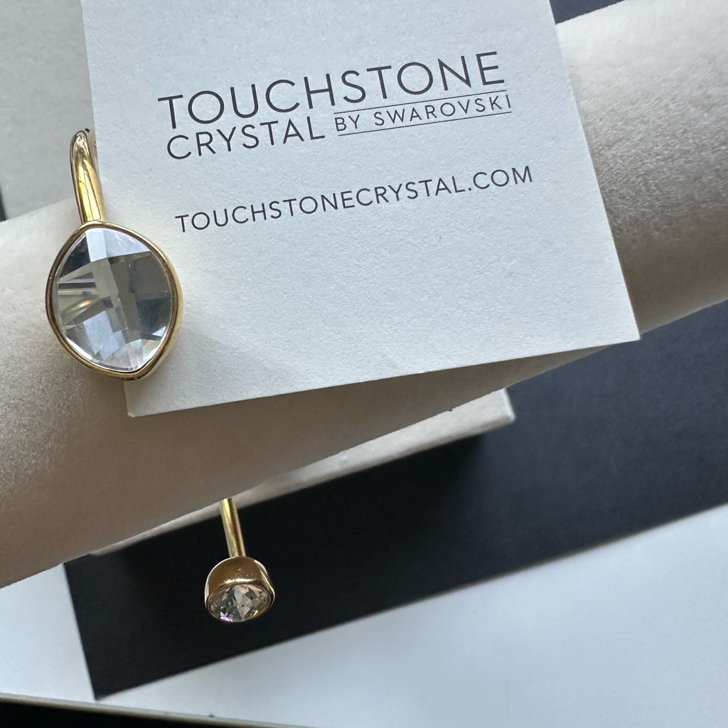 Touchstone Crystal By Swarovski Gold Cuff Bracelet With Timeless Charm
